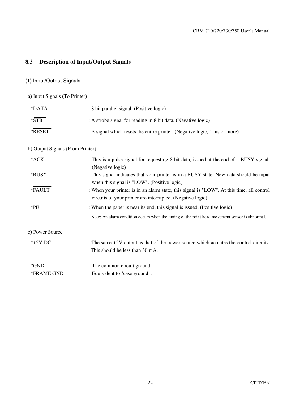Citizen Systems CBM-720 User Manual | Page 28 / 81