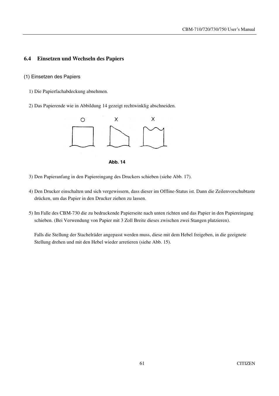 Citizen Systems CBM-720 User Manual | Page 67 / 81