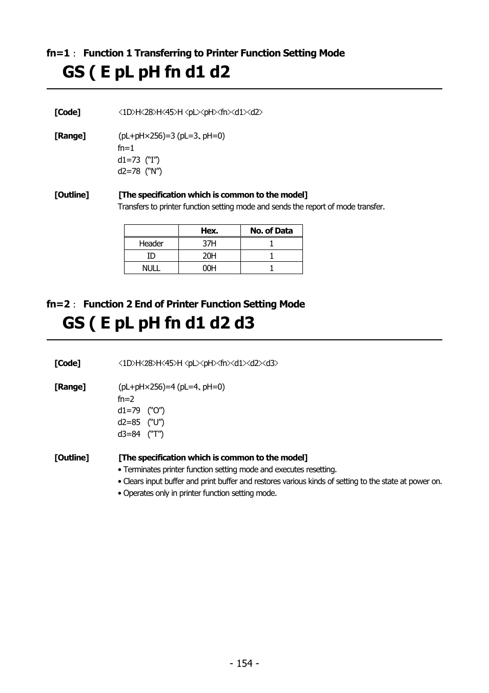Function1, Function 2, Gs ( e pl ph fn d1 d2 | Gs ( e pl ph fn d1 d2 d3 | Citizen Systems BD2-2220 User Manual | Page 154 / 312