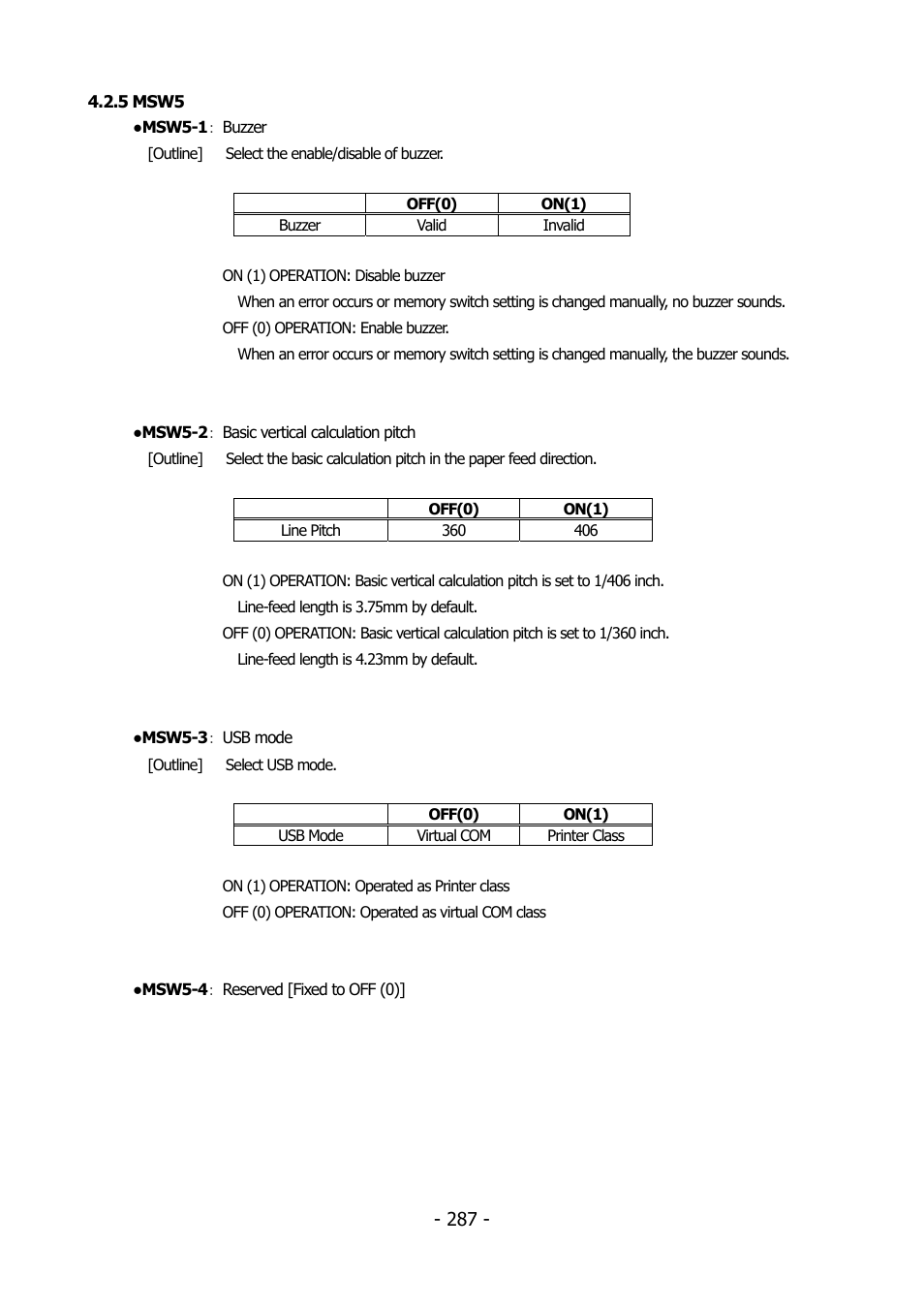 5 msw5 | Citizen Systems BD2-2220 User Manual | Page 287 / 312