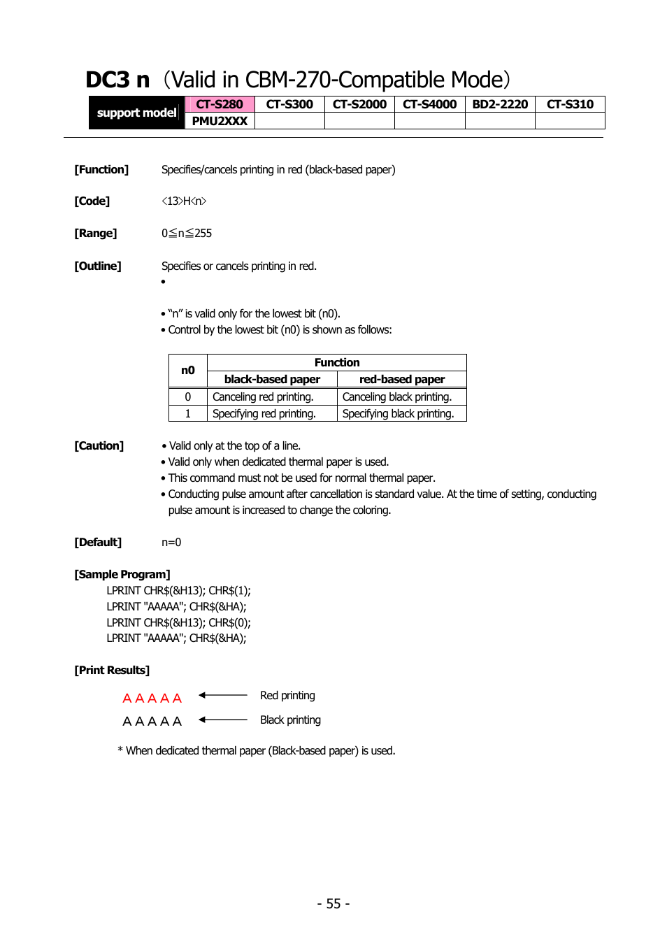 Dc3 n （valid in cbm-270-compatible mode, Dc3 n （ valid in cbm-270-compatible mode | Citizen Systems BD2-2220 User Manual | Page 55 / 312