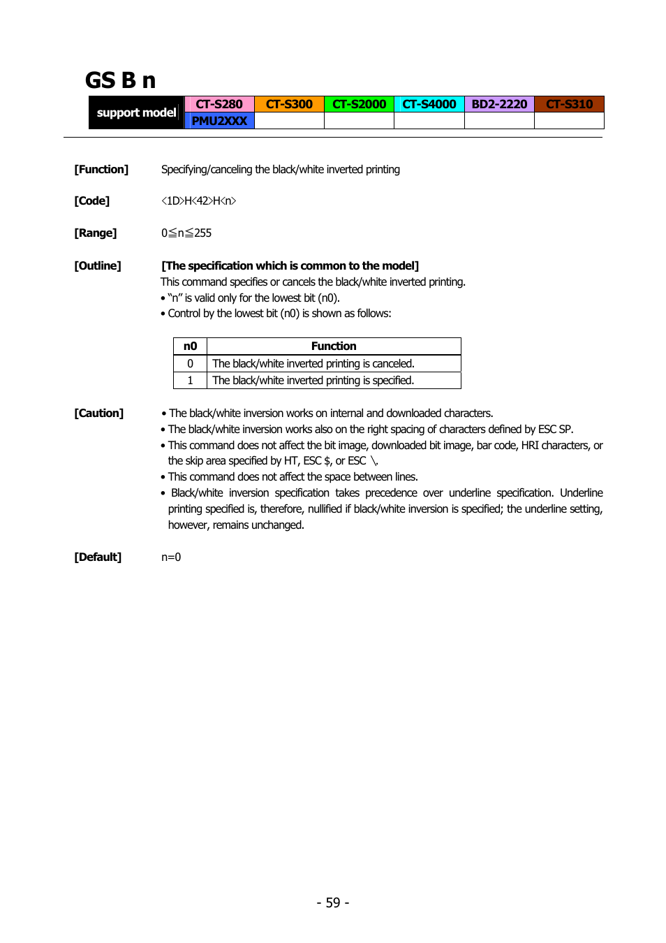 Gs b n, Gs b | Citizen Systems BD2-2220 User Manual | Page 59 / 312