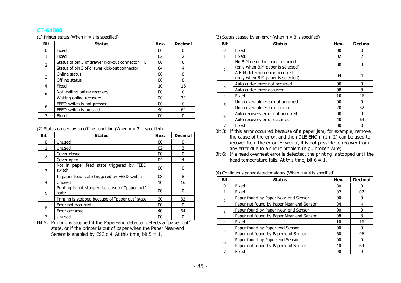 Citizen Systems BD2-2220 User Manual | Page 85 / 312