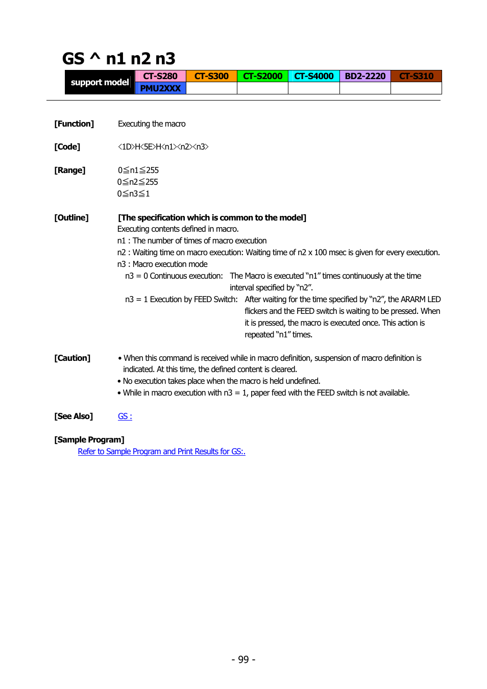 Gs ^ n1 n2 n3 | Citizen Systems BD2-2220 User Manual | Page 99 / 312