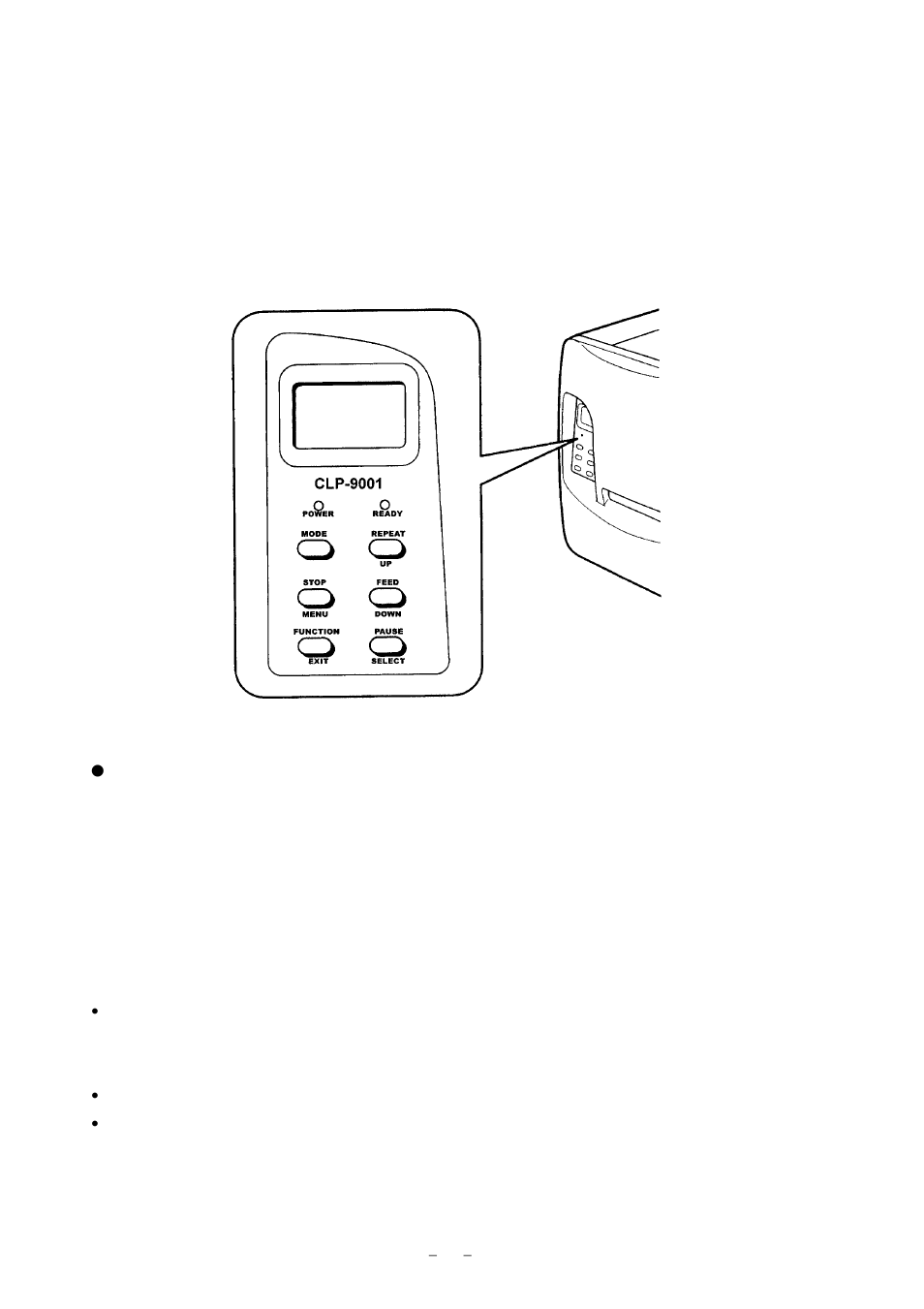 2 control panel | Citizen Systems CLP-9001 User Manual | Page 22 / 73