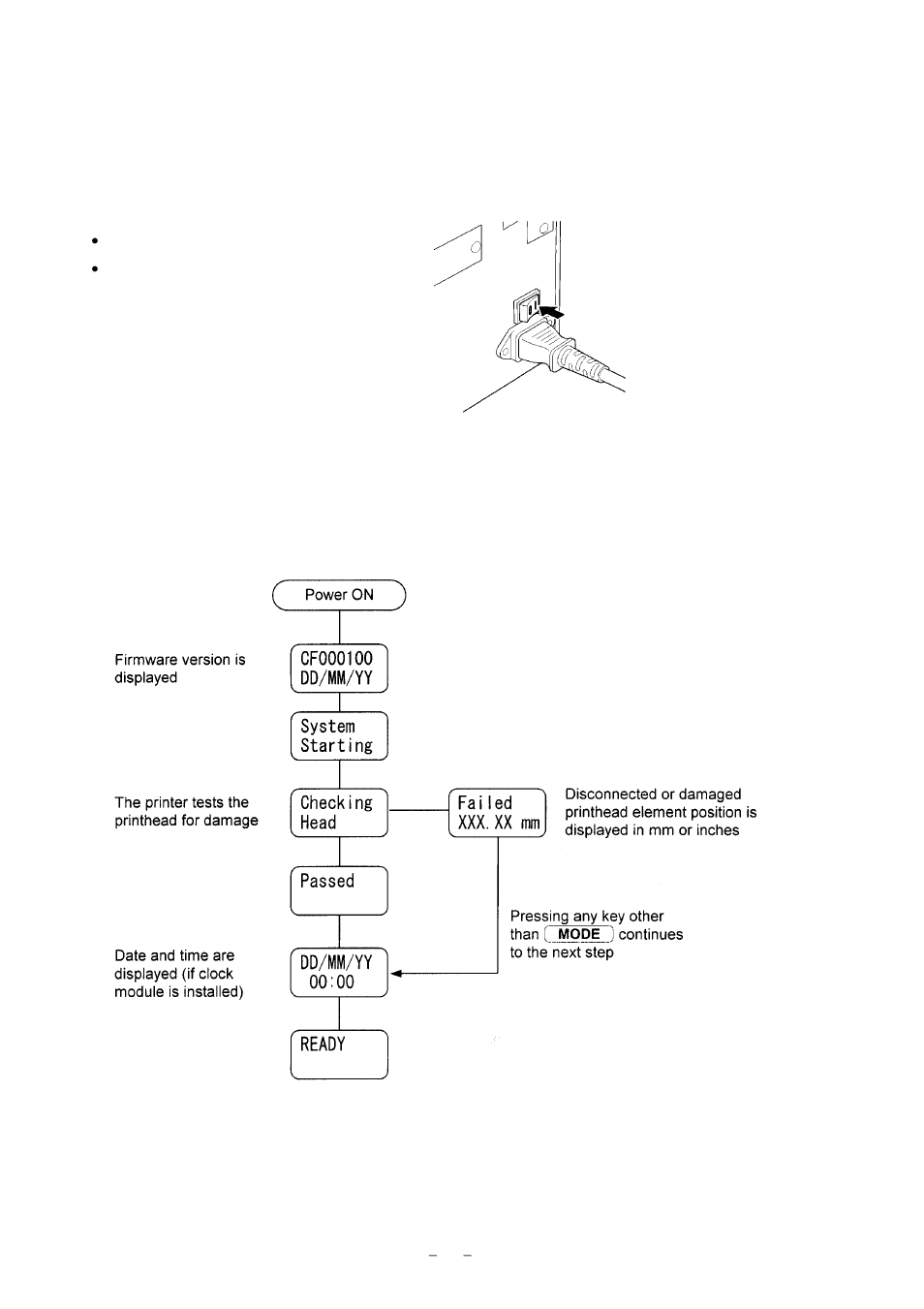 2 turning the printer on | Citizen Systems CLP-9001 User Manual | Page 40 / 73