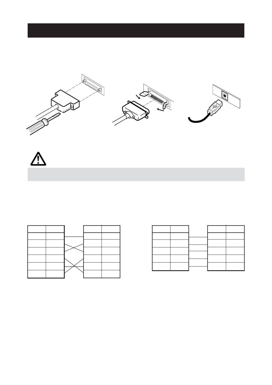 2 branchement des câbles d’interface, Attention | Citizen Systems CT-S280 User Manual | Page 43 / 136