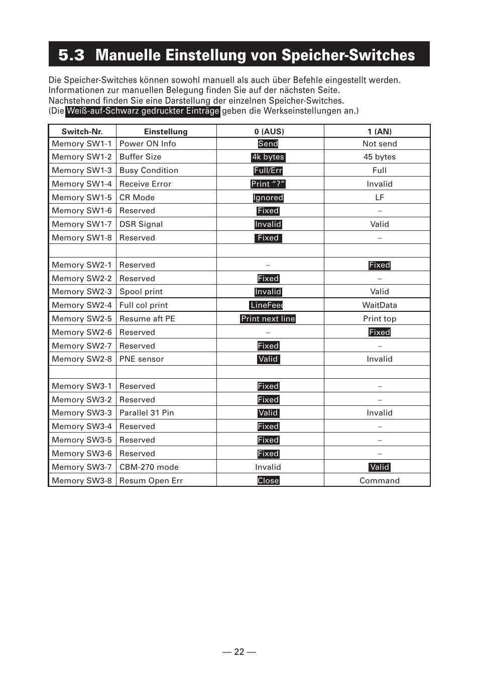 3 manuelle einstellung von speicher-switches | Citizen Systems CT-S280 User Manual | Page 79 / 136