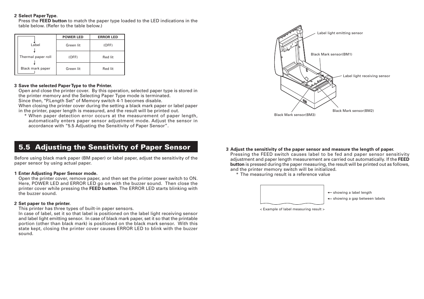 5 adjusting the sensitivity of paper sensor | Citizen Systems CT-S2000DCL User Manual | Page 2 / 3