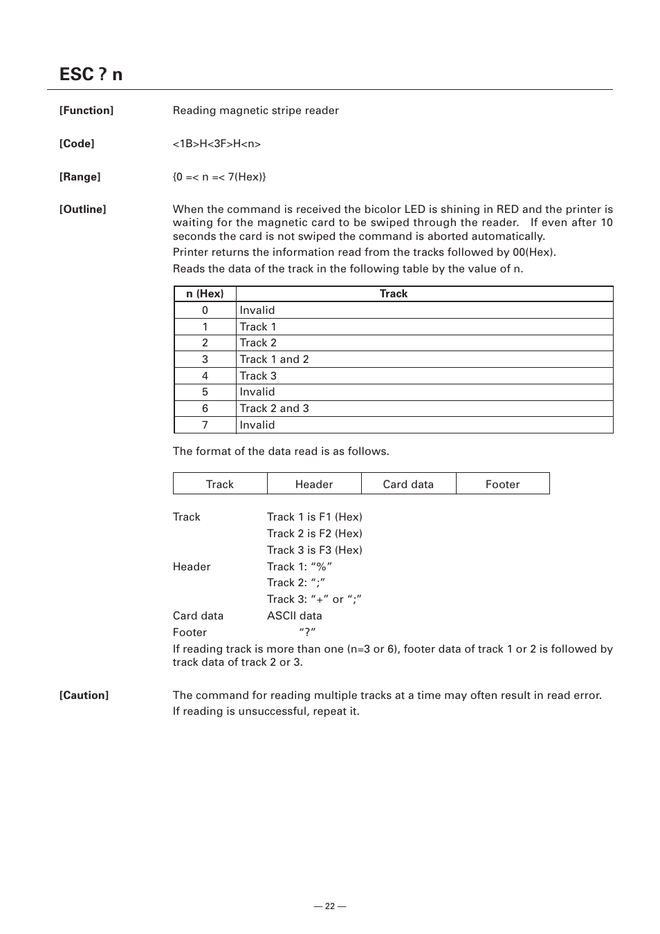 Esc ? n | Citizen Systems Model CMP-10 User Manual | Page 24 / 80