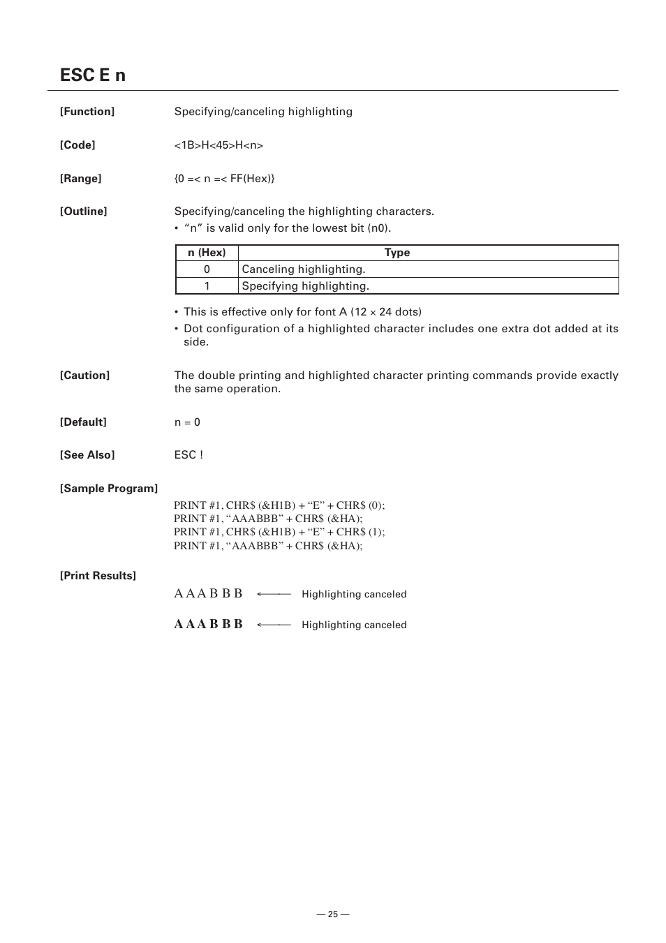 Esc e n | Citizen Systems Model CMP-10 User Manual | Page 27 / 80