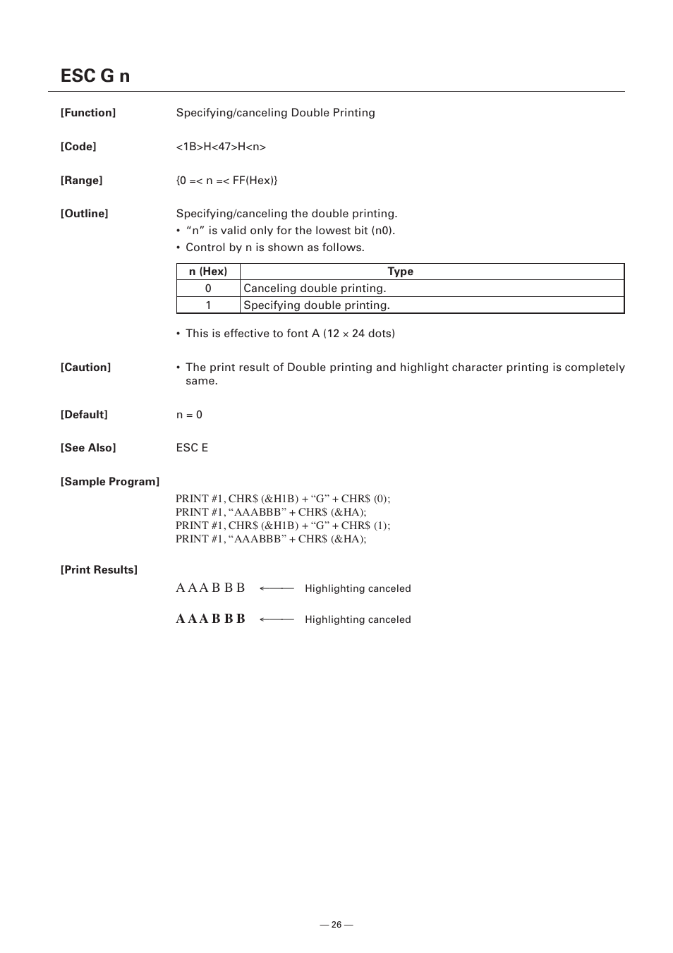 Esc g n | Citizen Systems Model CMP-10 User Manual | Page 28 / 80