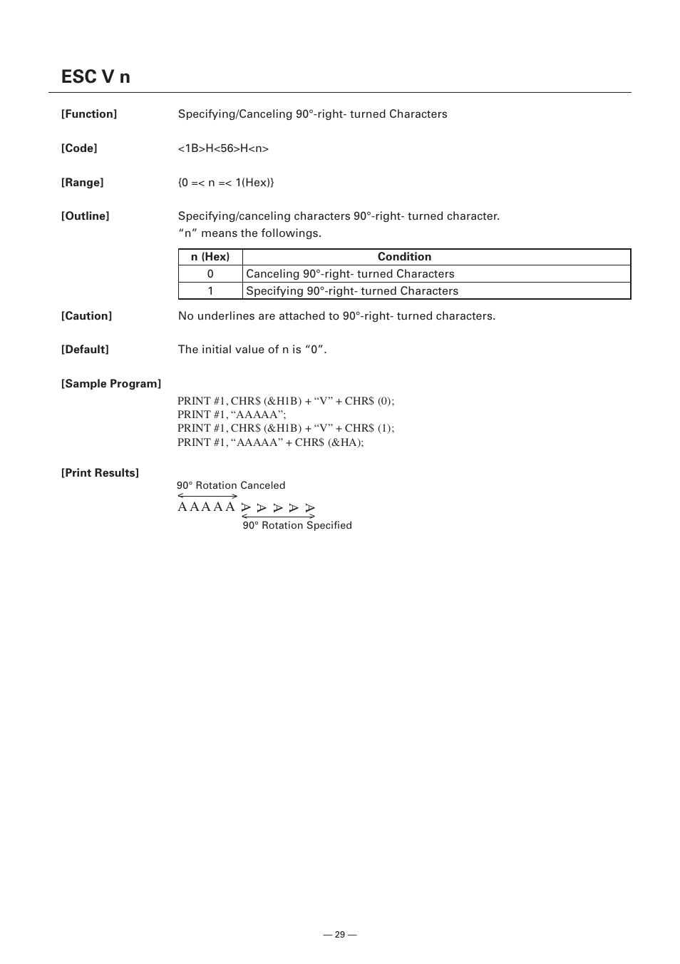 Esc v n | Citizen Systems Model CMP-10 User Manual | Page 31 / 80