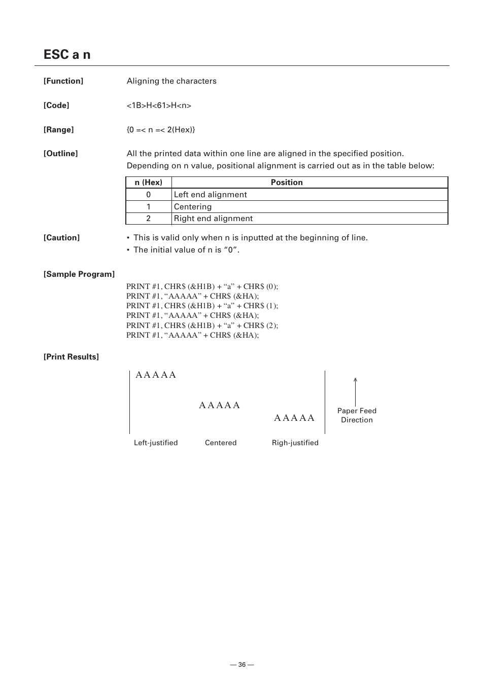 Esc a n | Citizen Systems Model CMP-10 User Manual | Page 38 / 80