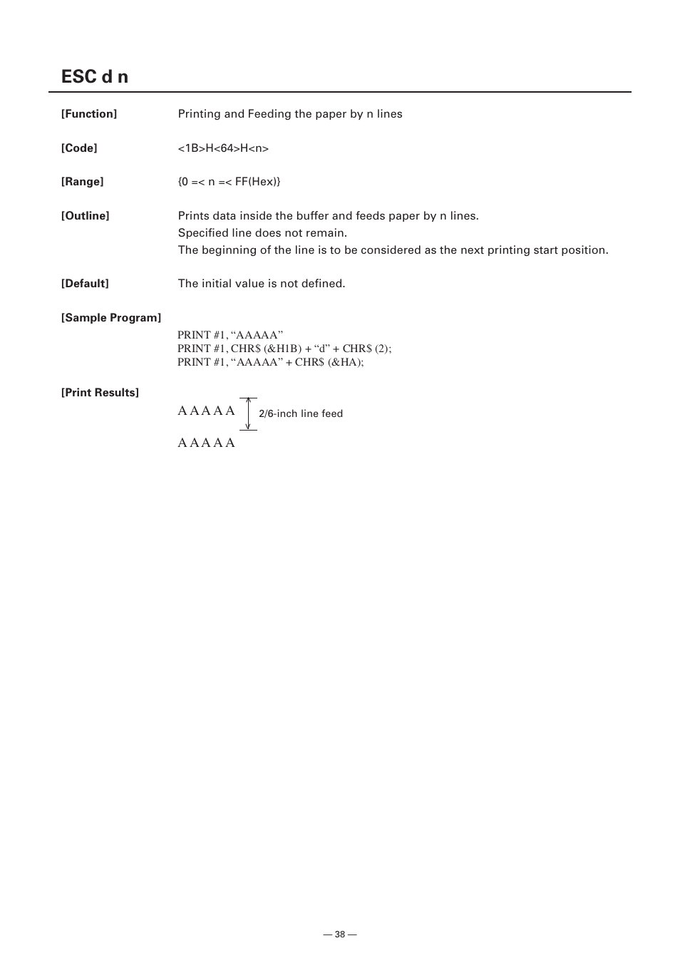 Esc d n | Citizen Systems Model CMP-10 User Manual | Page 40 / 80