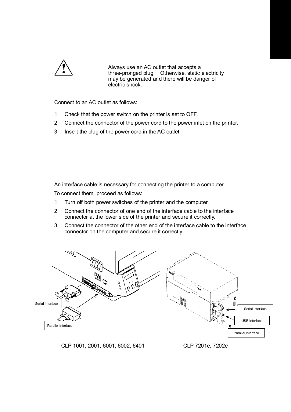 3 connection to power, 4 connection to a computer | Citizen Systems CLP 6002 User Manual | Page 11 / 26