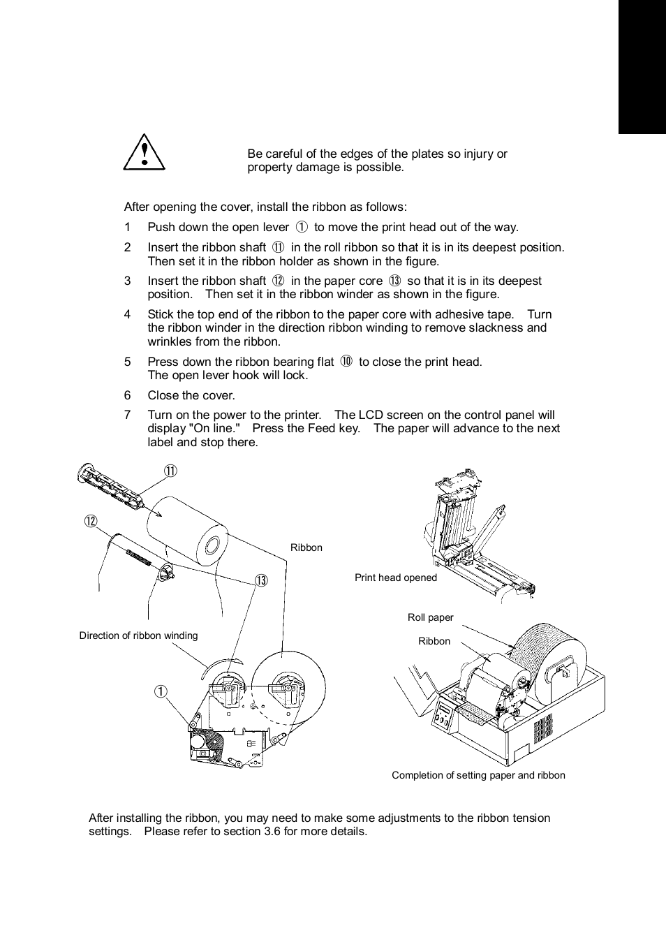 2 ribbon installation | Citizen Systems CLP 6002 User Manual | Page 17 / 26