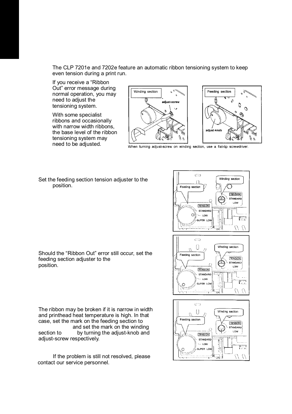 7 ribbon tension adjustments | Citizen Systems CLP 6002 User Manual | Page 22 / 26