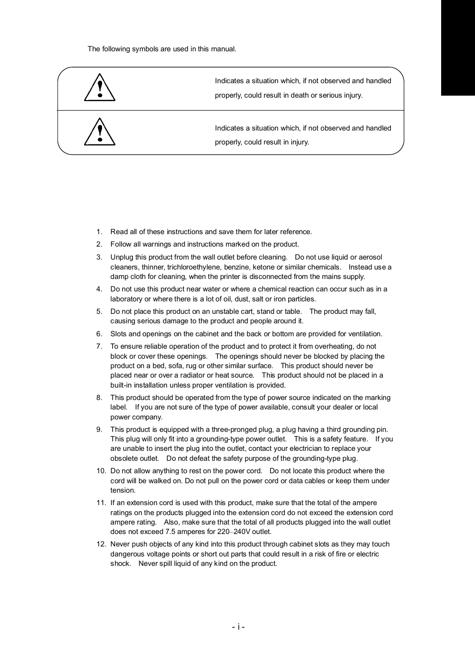 Warning, Caution | Citizen Systems CLP 6002 User Manual | Page 3 / 26