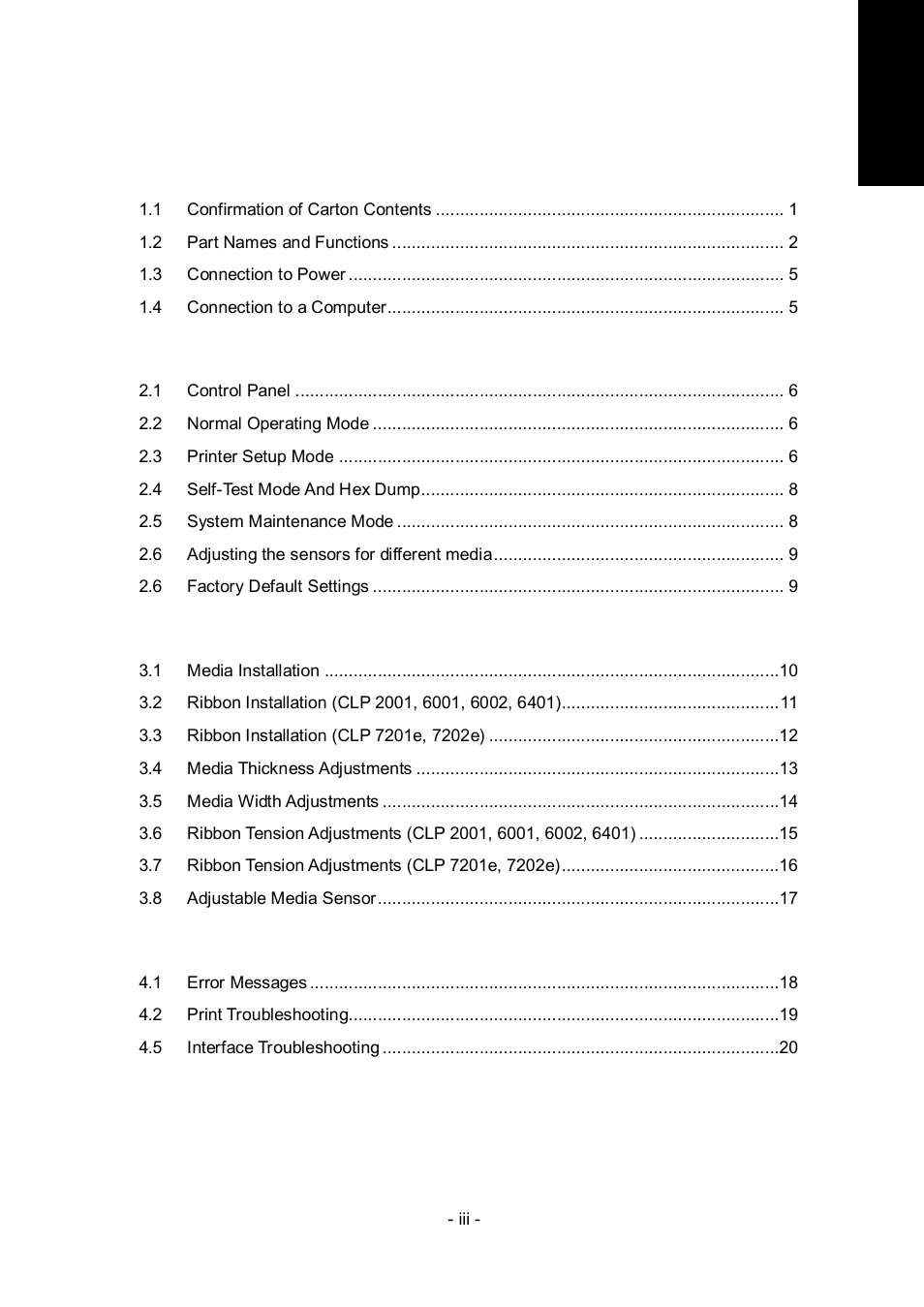 Citizen Systems CLP 6002 User Manual | Page 5 / 26