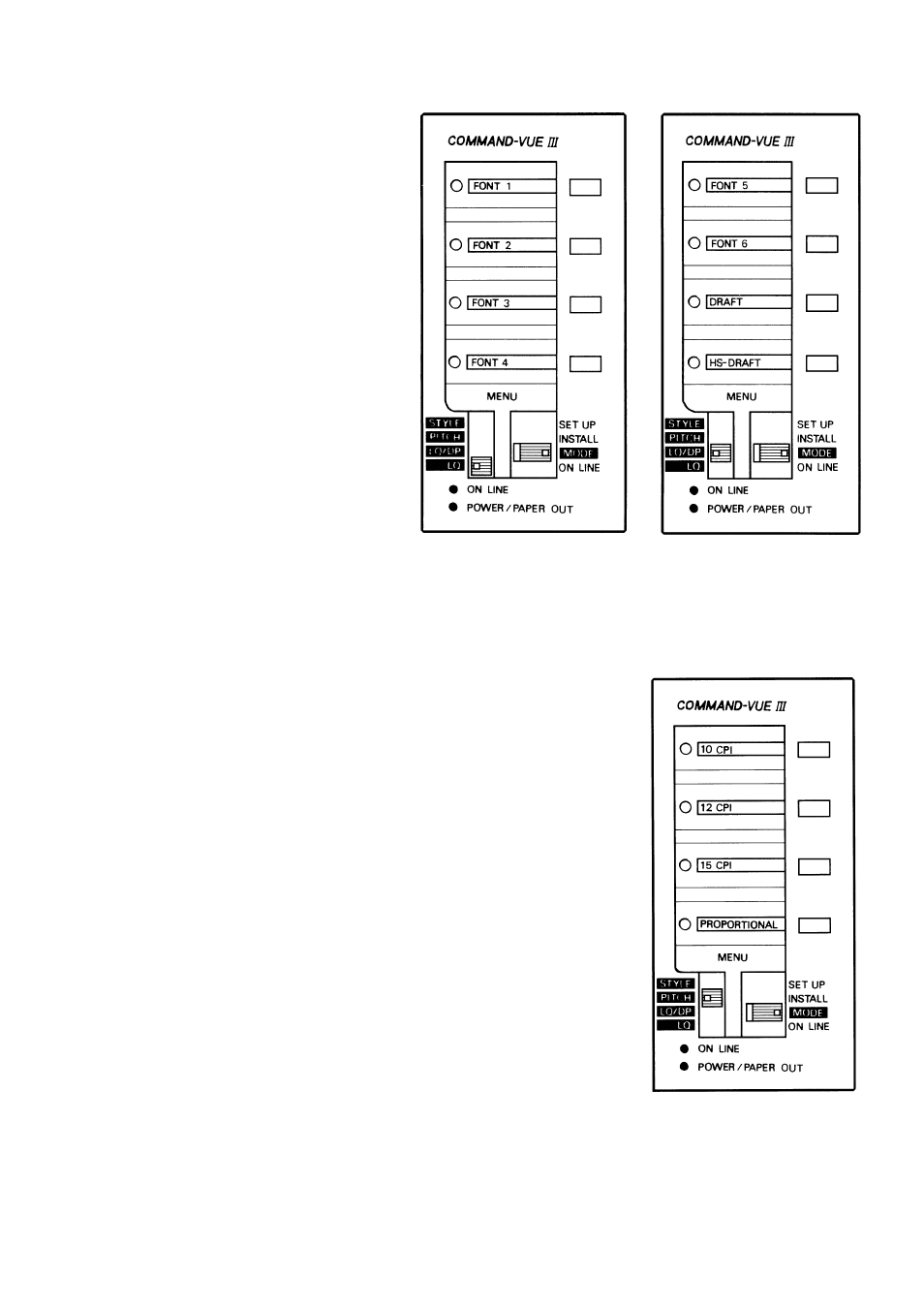 Changing the font, Changing the text pitch, Changing the style of printing | Citizen Systems Citizen Swift 90 User Manual | Page 24 / 44