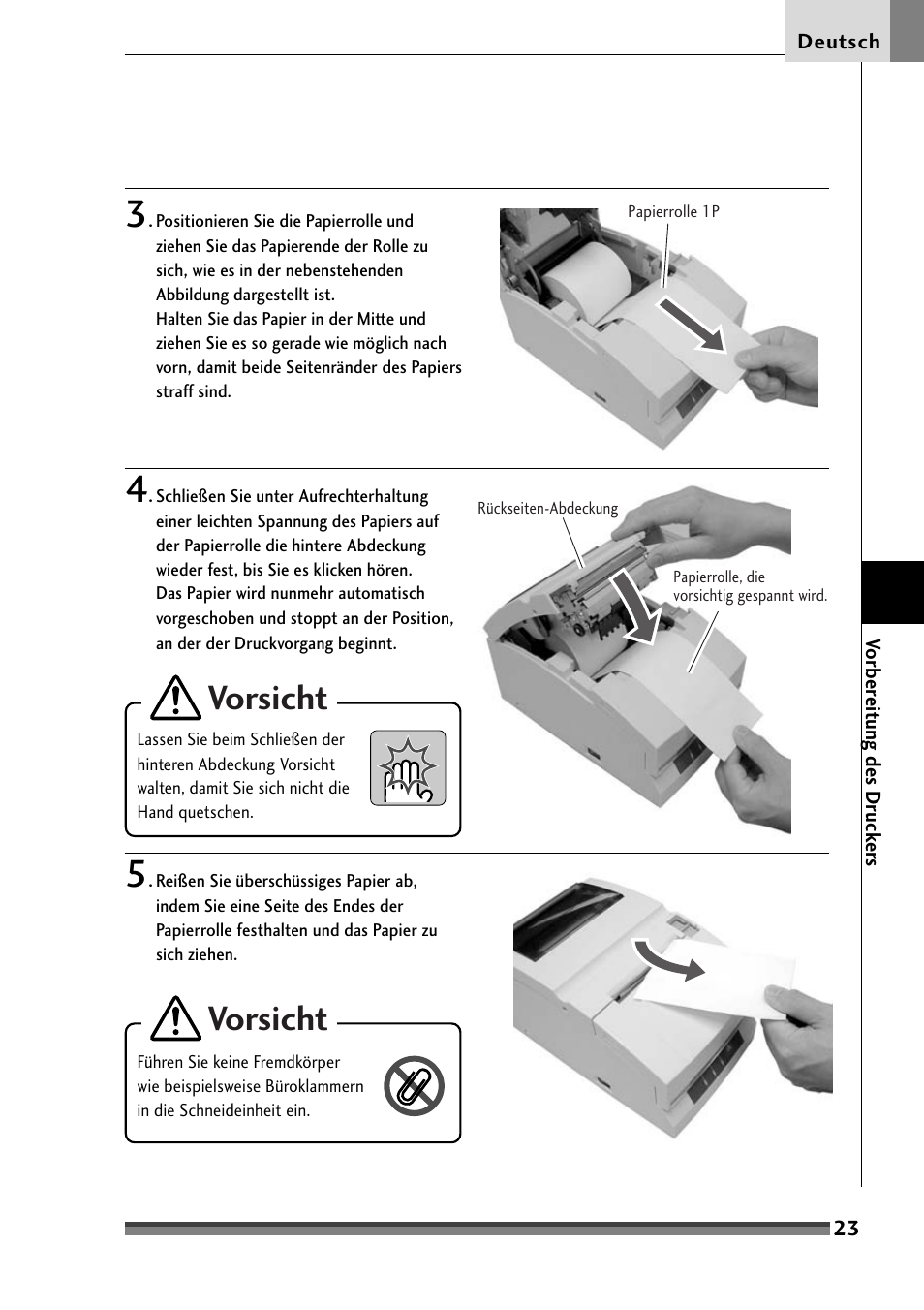 Vorsicht | Citizen Systems Citizen CD-S500 User Manual | Page 117 / 220