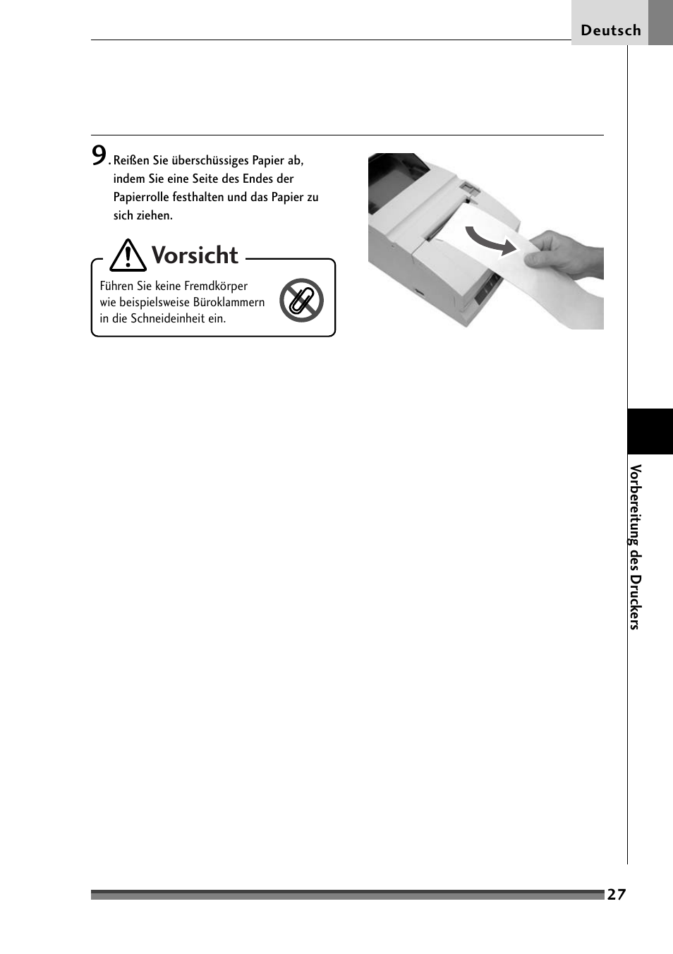 Vorsicht | Citizen Systems Citizen CD-S500 User Manual | Page 121 / 220