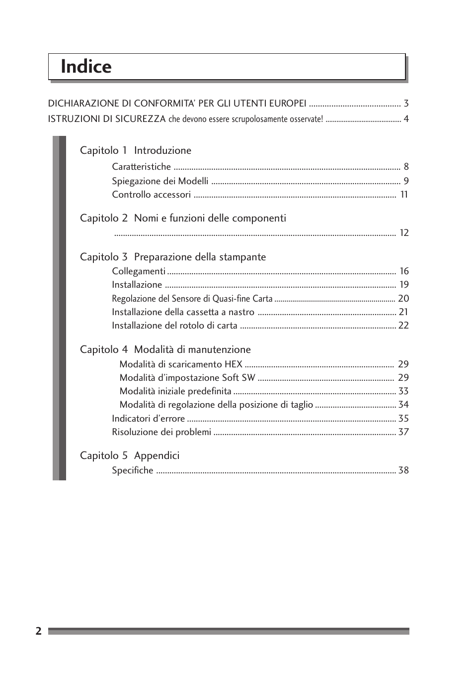 Indice | Citizen Systems Citizen CD-S500 User Manual | Page 138 / 220