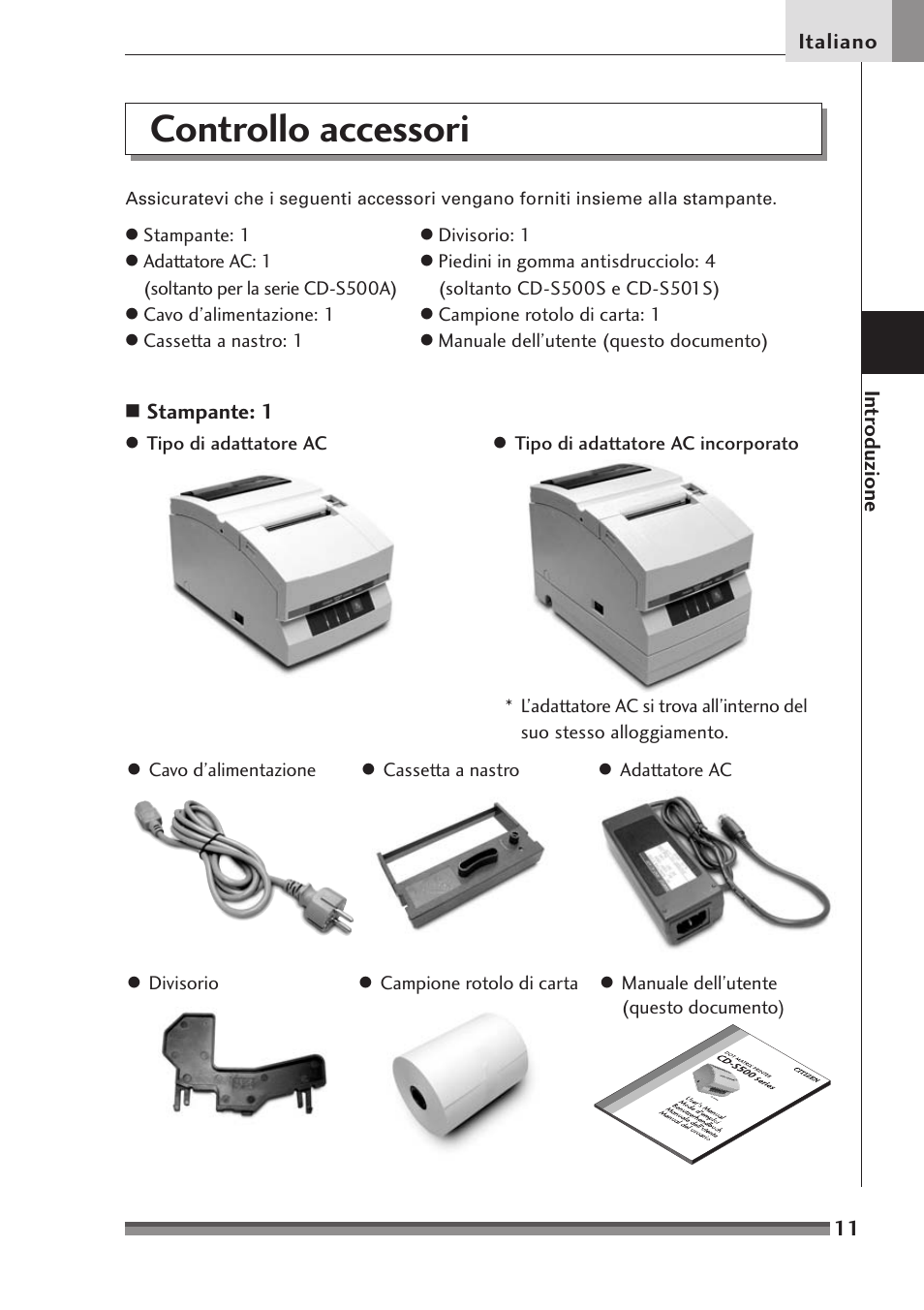 Controllo accessori | Citizen Systems Citizen CD-S500 User Manual | Page 147 / 220