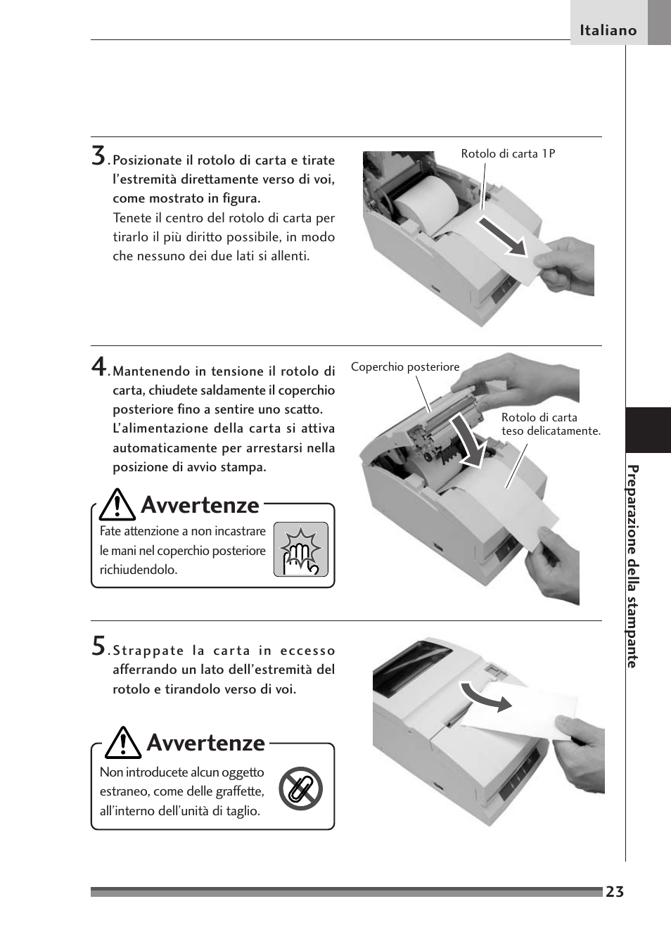 Avvertenze | Citizen Systems Citizen CD-S500 User Manual | Page 159 / 220