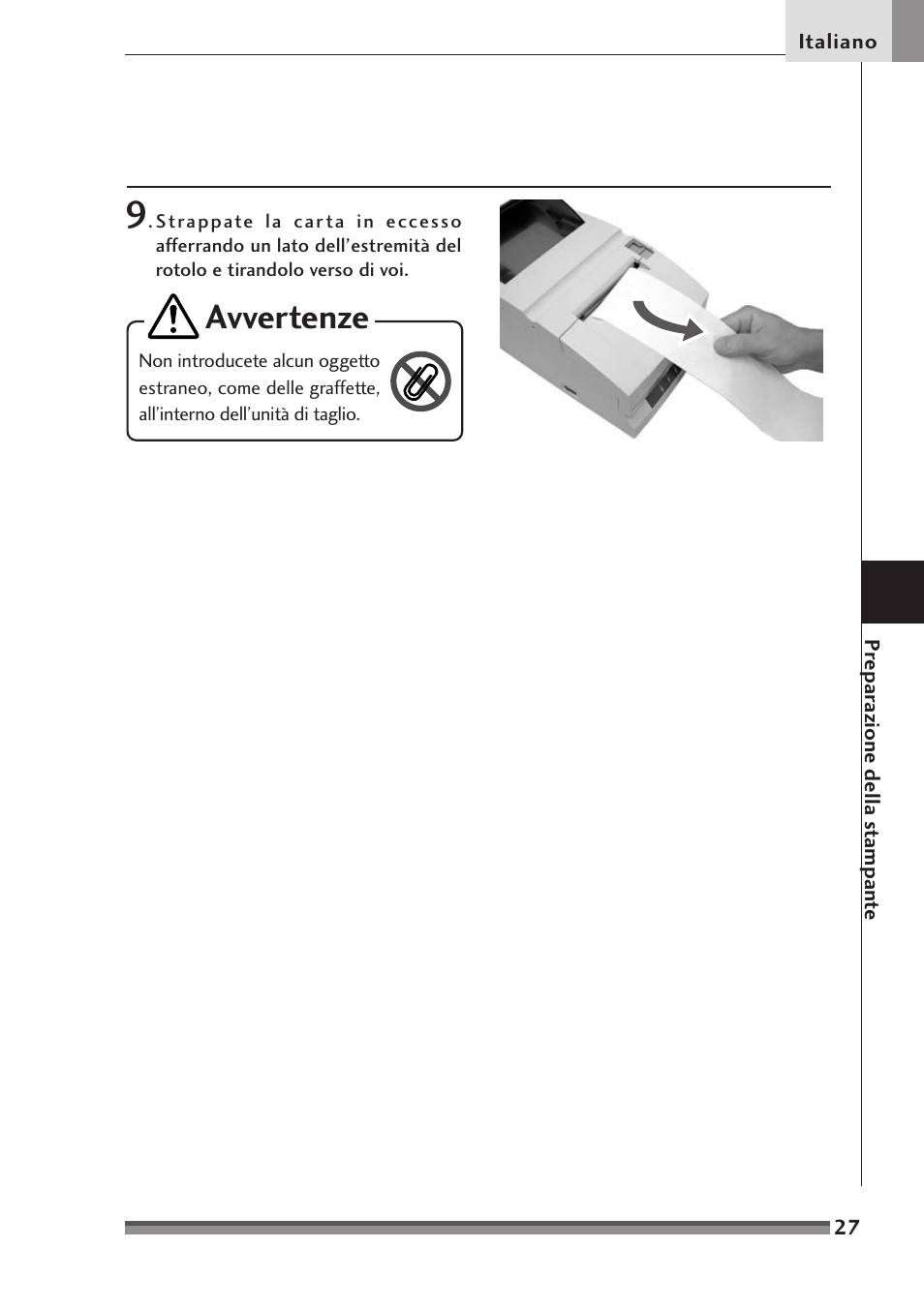 Avvertenze | Citizen Systems Citizen CD-S500 User Manual | Page 163 / 220