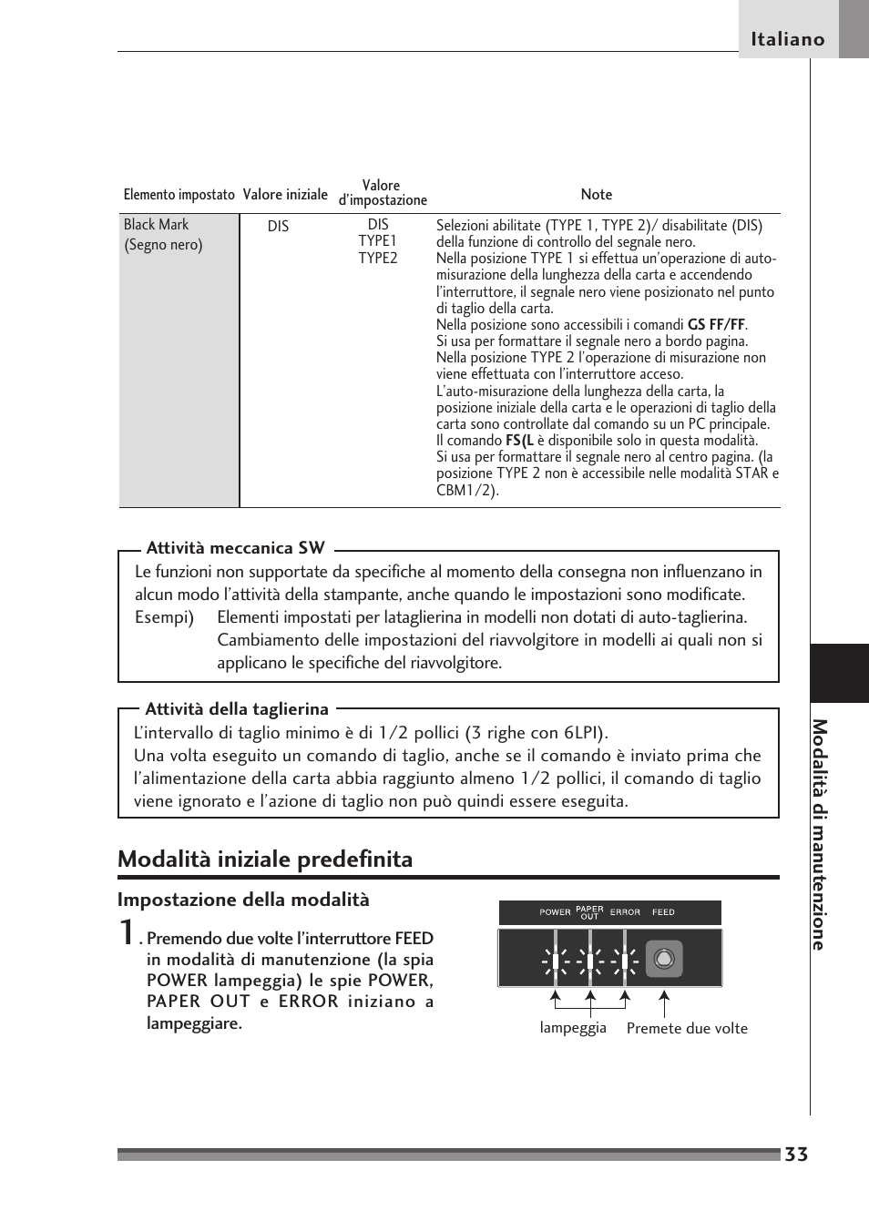 Modalità iniziale predefinita | Citizen Systems Citizen CD-S500 User Manual | Page 169 / 220