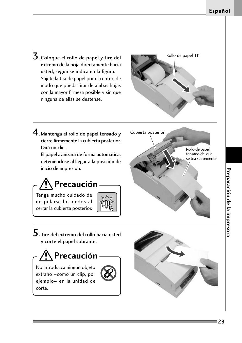 Precaución | Citizen Systems Citizen CD-S500 User Manual | Page 201 / 220