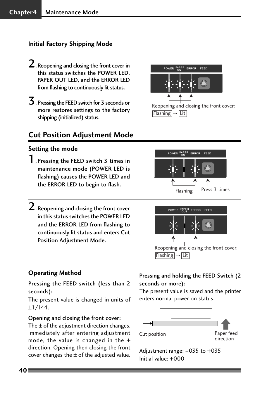 Cut position adjustment mode | Citizen Systems Citizen CD-S500 User Manual | Page 42 / 220