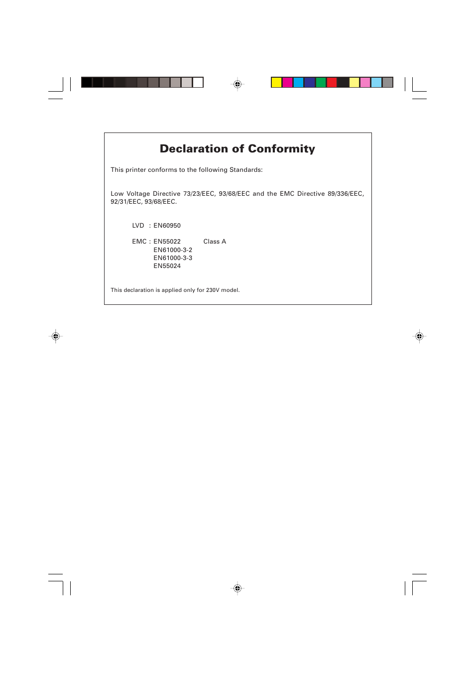 Declaration of conformity | Citizen Systems Citizen PPU PPU-700 User Manual | Page 2 / 40
