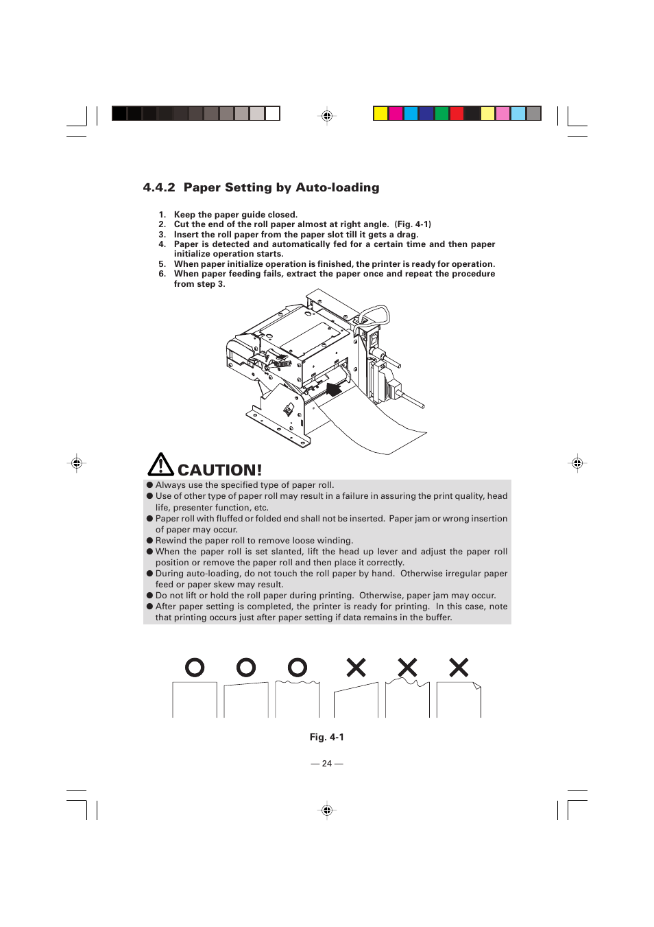 2 paper setting by auto-loading, Caution | Citizen Systems Citizen PPU PPU-700 User Manual | Page 27 / 40