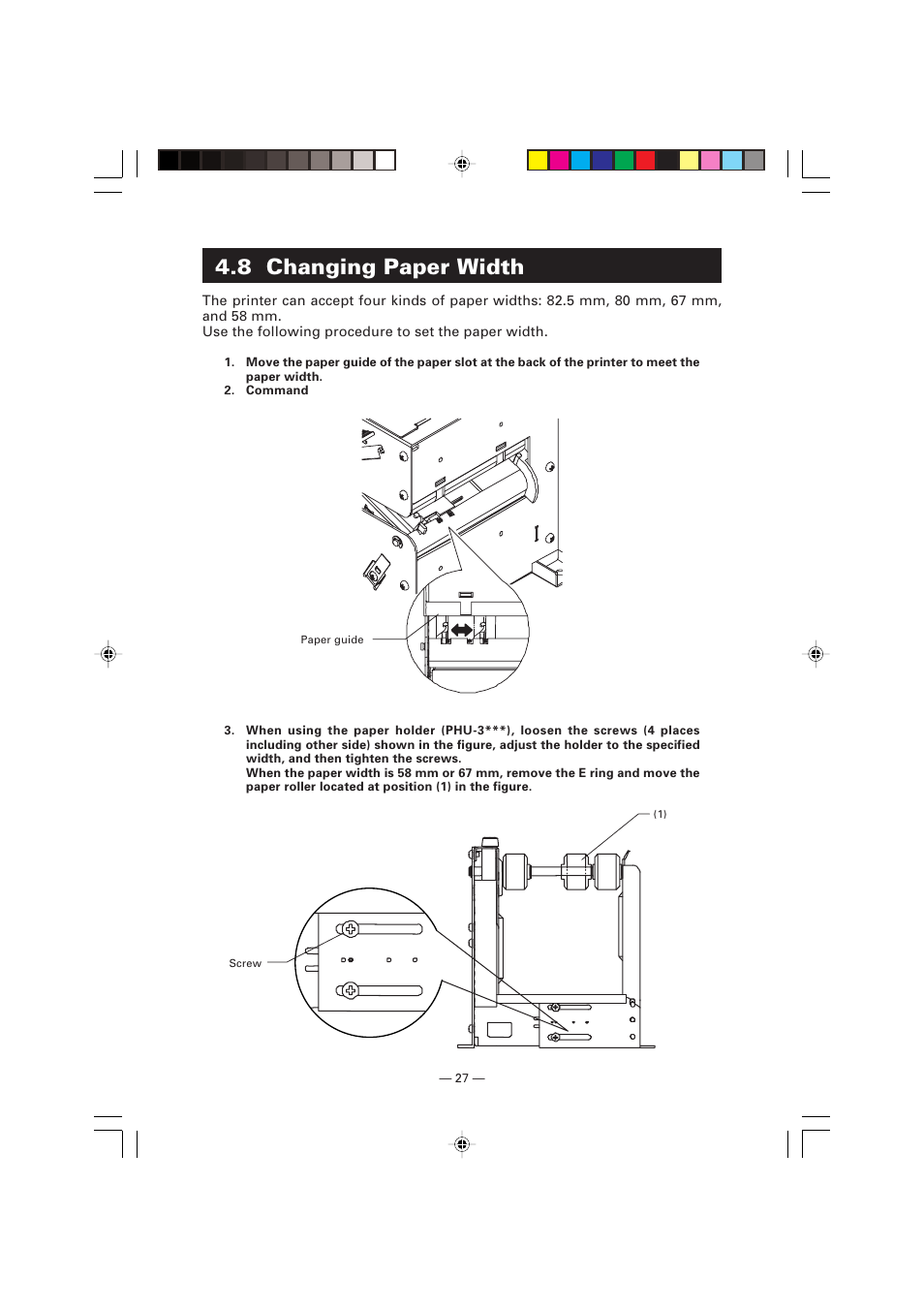 8 changing paper width | Citizen Systems Citizen PPU PPU-700 User Manual | Page 30 / 40