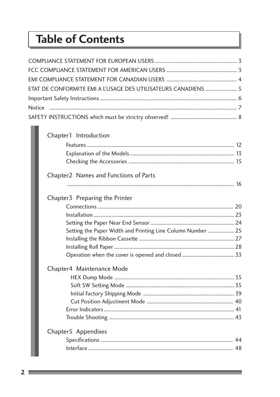 Citizen Systems CD-S500A User Manual | Page 2 / 52