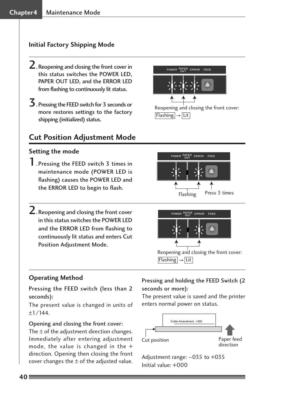 Cut position adjustment mode | Citizen Systems CD-S500A User Manual | Page 40 / 52