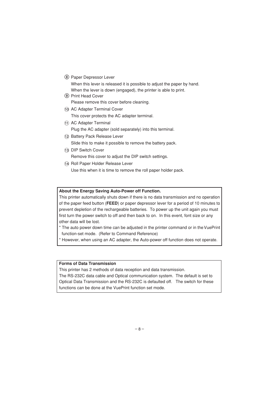 Citizen Systems PD-04 User Manual | Page 12 / 42