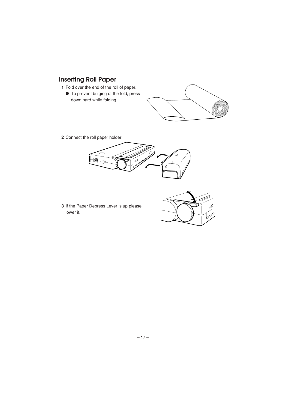 Inserting roll paper | Citizen Systems PD-04 User Manual | Page 21 / 42