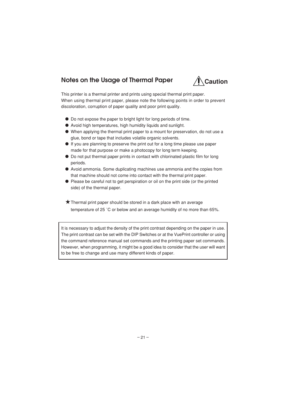 Caution | Citizen Systems PD-04 User Manual | Page 25 / 42