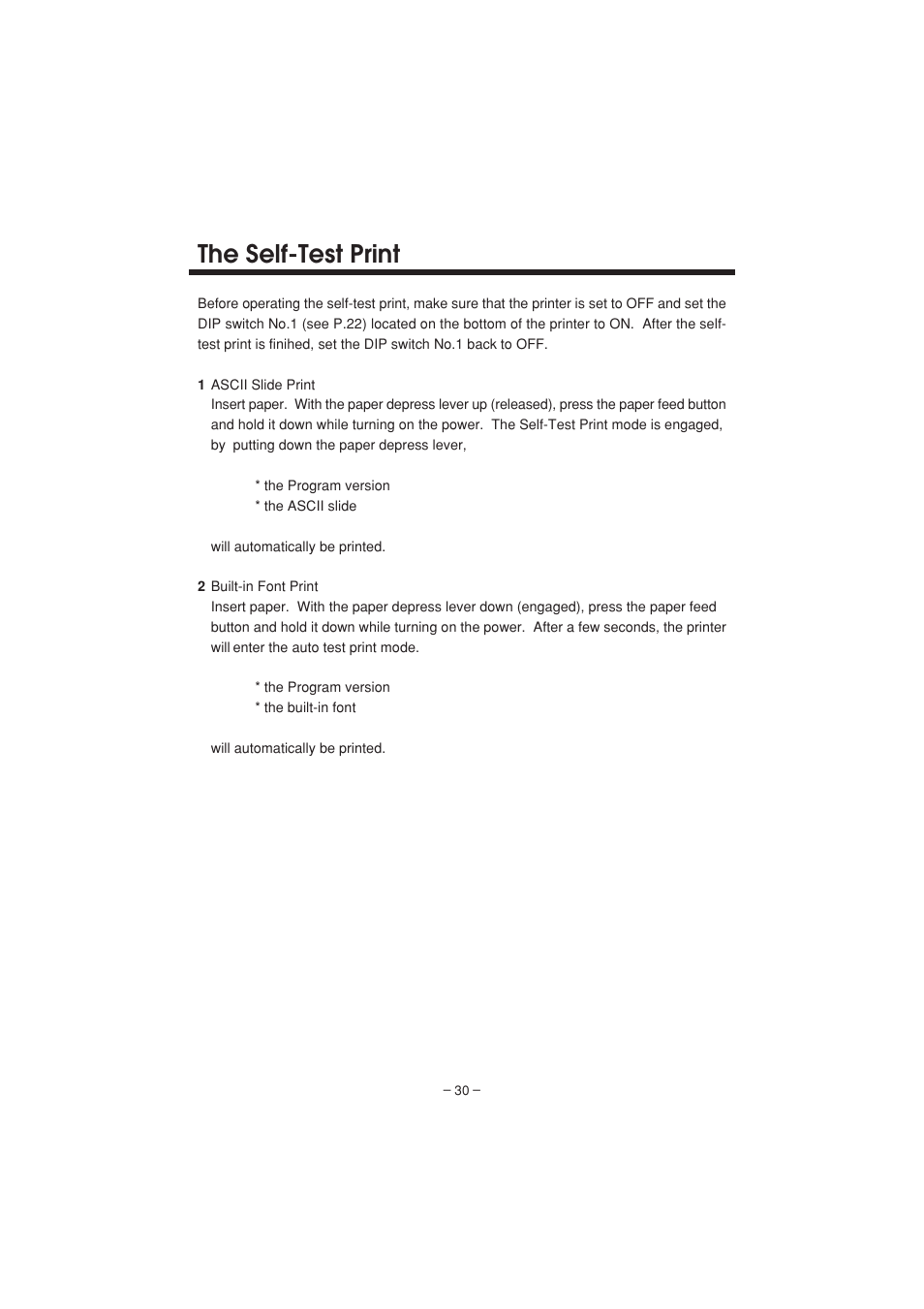 The self-test print | Citizen Systems PD-04 User Manual | Page 34 / 42