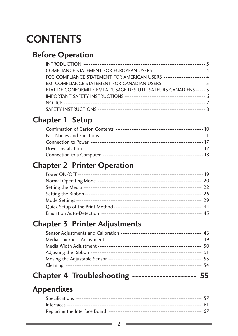 Citizen Systems Citizen CL-S700 User Manual | Page 2 / 70