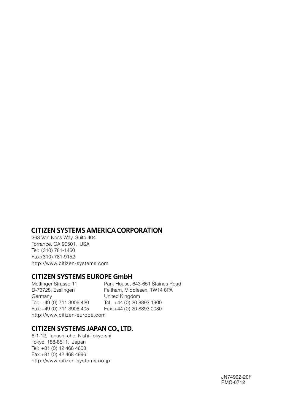 Citizen Systems Citizen CL-S700 User Manual | Page 70 / 70