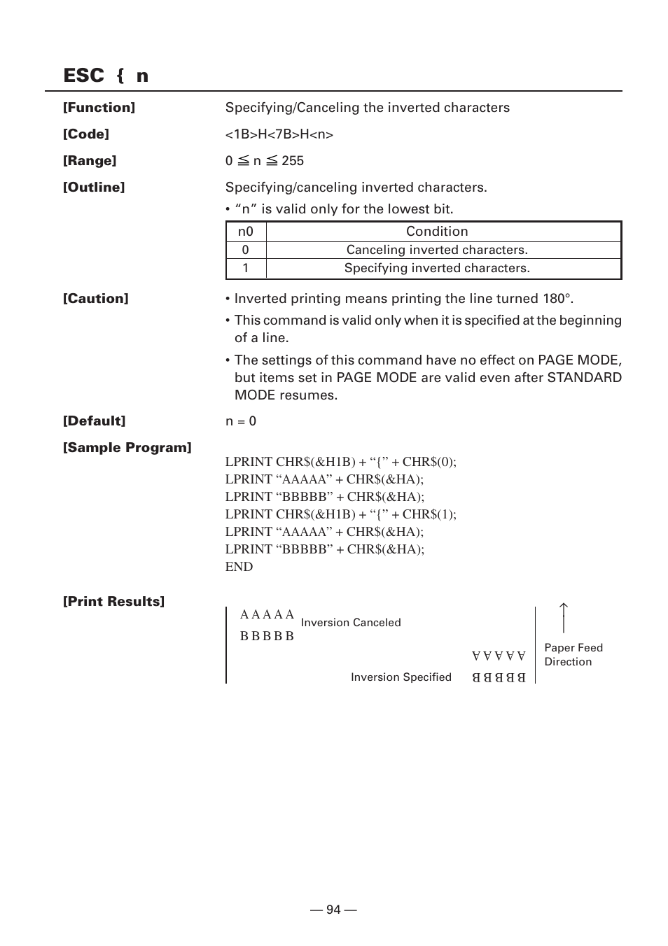 Esc { n | Citizen Systems iDP3240 User Manual | Page 114 / 231