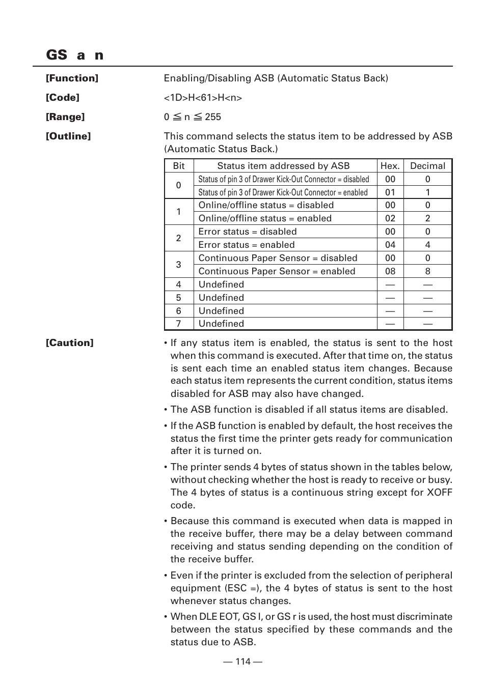 Gs a n | Citizen Systems iDP3240 User Manual | Page 134 / 231