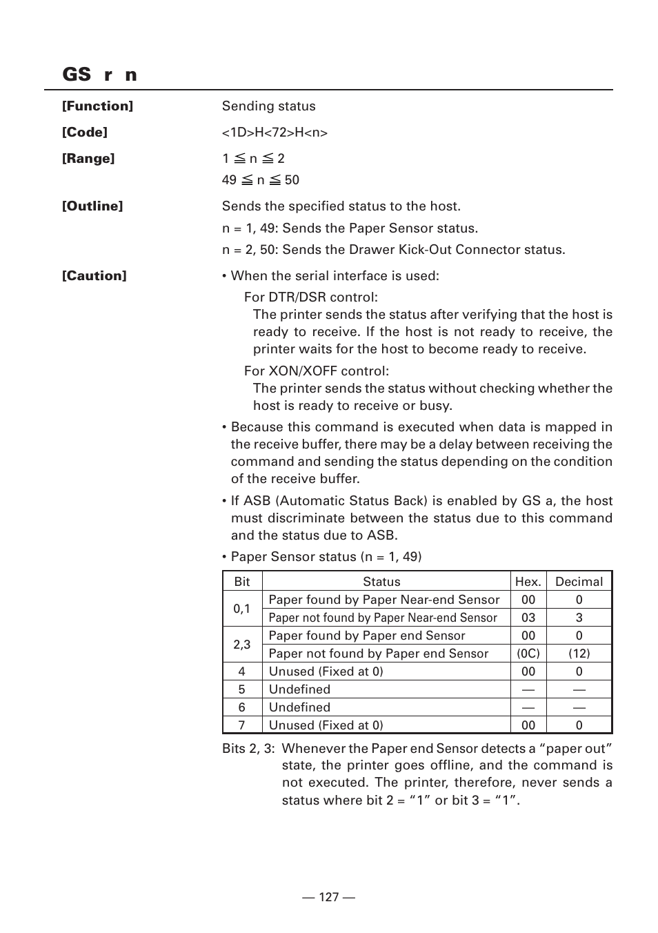 Gs r n | Citizen Systems iDP3240 User Manual | Page 147 / 231