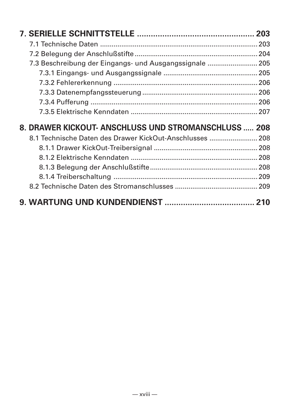 Serielle schnittstelle, Drawer kickout- anschluss und stromanschluss, Wartung und kundendienst | Citizen Systems iDP3240 User Manual | Page 20 / 231