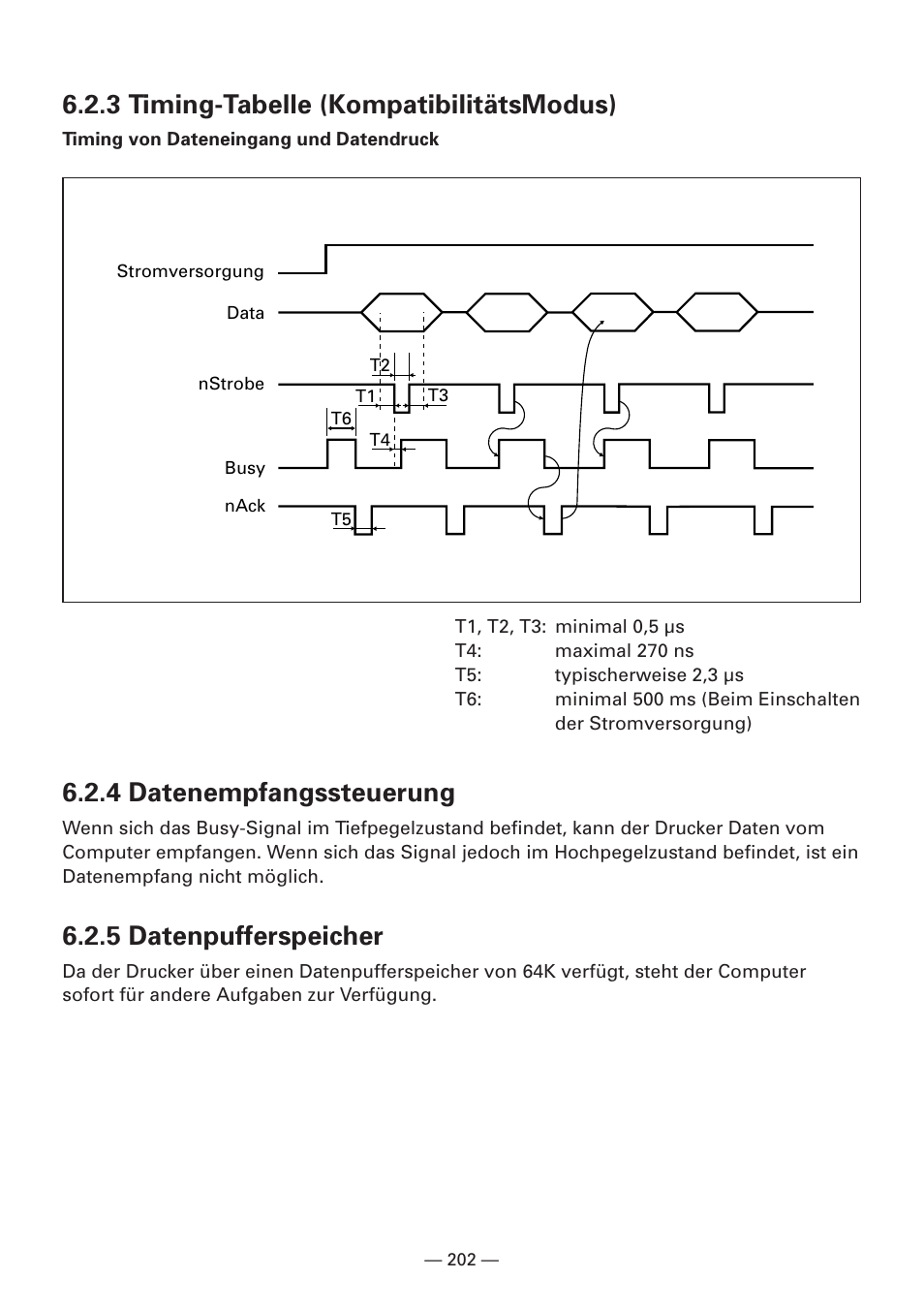 3 timing-tabelle (kompatibilitätsmodus), 4 datenempfangssteuerung, 5 datenpufferspeicher | Citizen Systems iDP3240 User Manual | Page 222 / 231